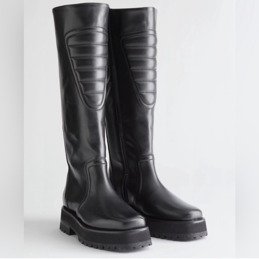 & Other Stories Black Leather Boots